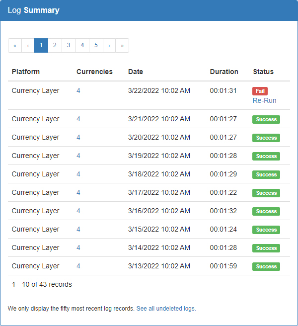 Re-run failed logs